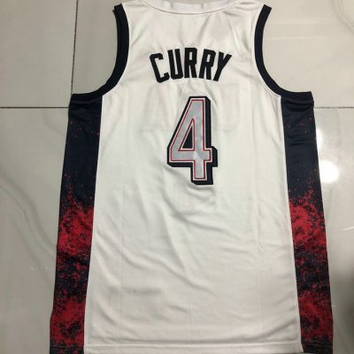 4 Curry USA 2024 Olympics Embroidery Jersey White